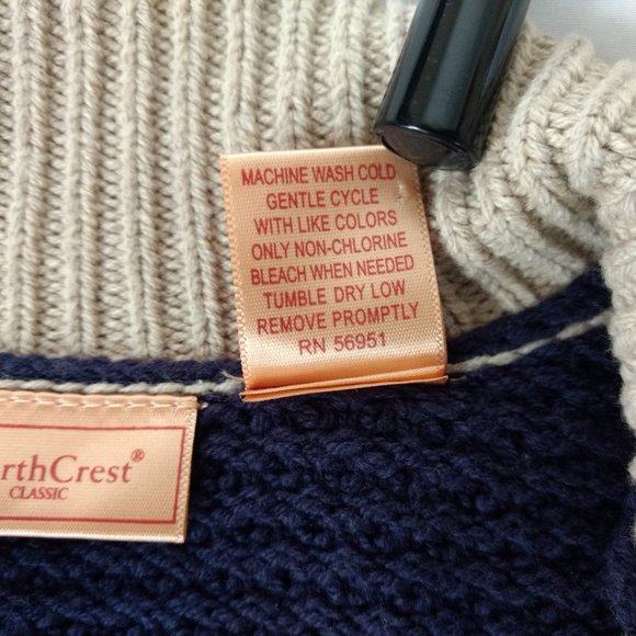 NORTHCREST Cardigan Sweater Women's M 10-12 Fair Isle‎ Full Zip Ribbed Accent - Picture 8 of 10